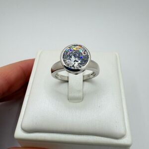 Designer ELLE Sterling Silver, 9mm Cubic Zirconia ring